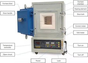 12L 1200C Box Type Furnace , Ceramic Insulation Laboratory Vacuum Furnace Energy Saving